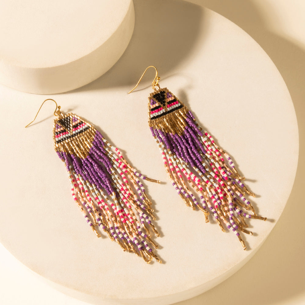 Myra Fiesta Fringe Earrings in Violet Smoke Myra USA
