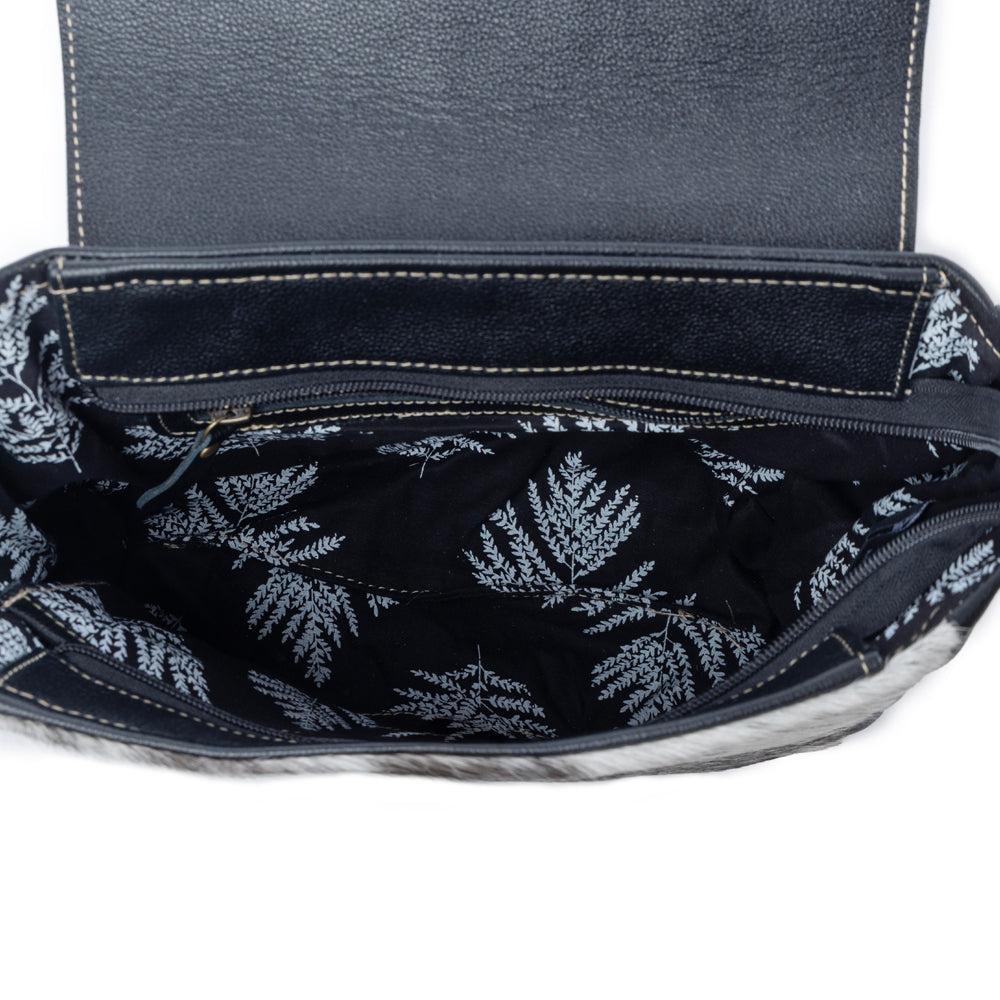 Myra Sagebrush Vale Hairon Leather Concealed Carry Bag in Onyx Frost Myra USA