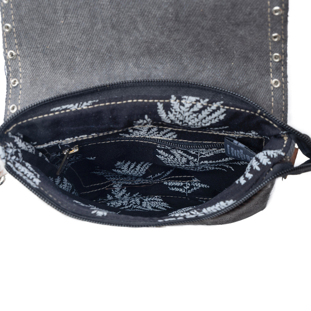 Myra Rustler Bend Canvas & Hairon Bag in Brindle Chestnut Myra USA