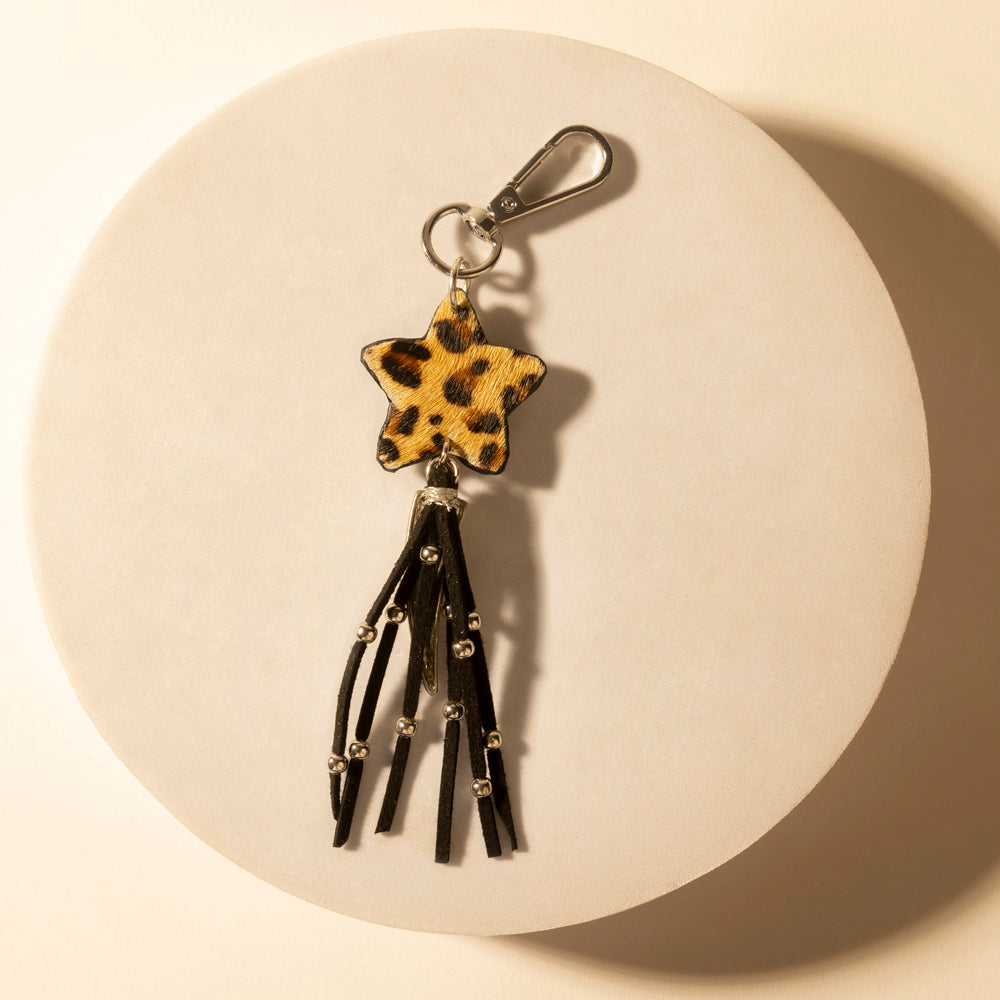 Myra Rodeostar Fringe Keychain in Desert Hide Mix Myra USA