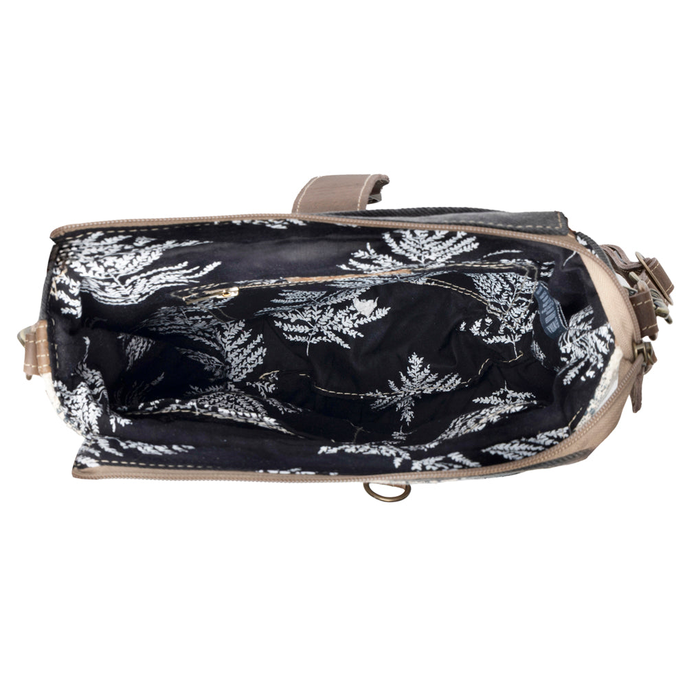 Myra Frostbloom Vintage Shoulder Bag for Women in teal with floral detail Myra USA