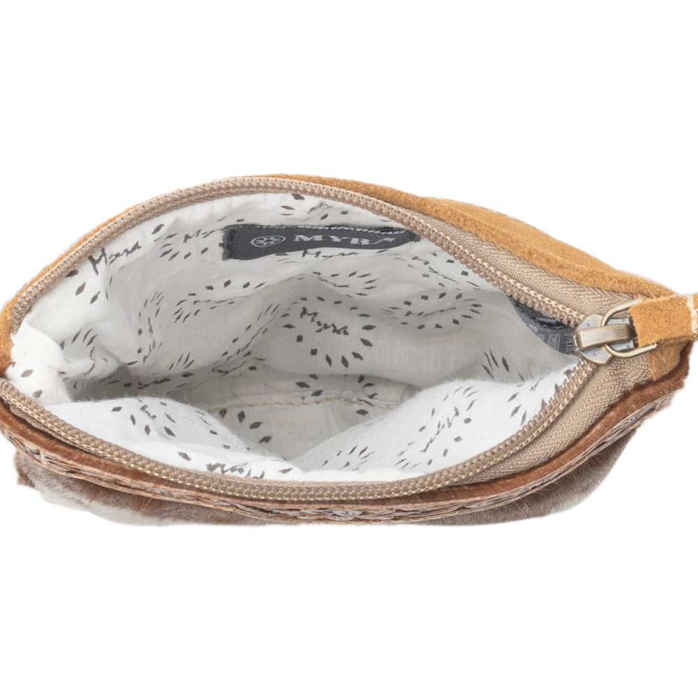 Myra Calico Hairon Crossbody Bag for Women in brown with hairon and handtooled detail Myra USA