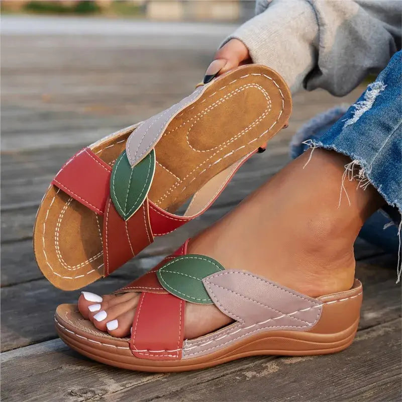 Fashion Summer Woman Sandals Shoes Wedge Shoes Woman Retro Slip On Women's Sandals Elegant Footwear Sandalias Mujer Female NovaCart
