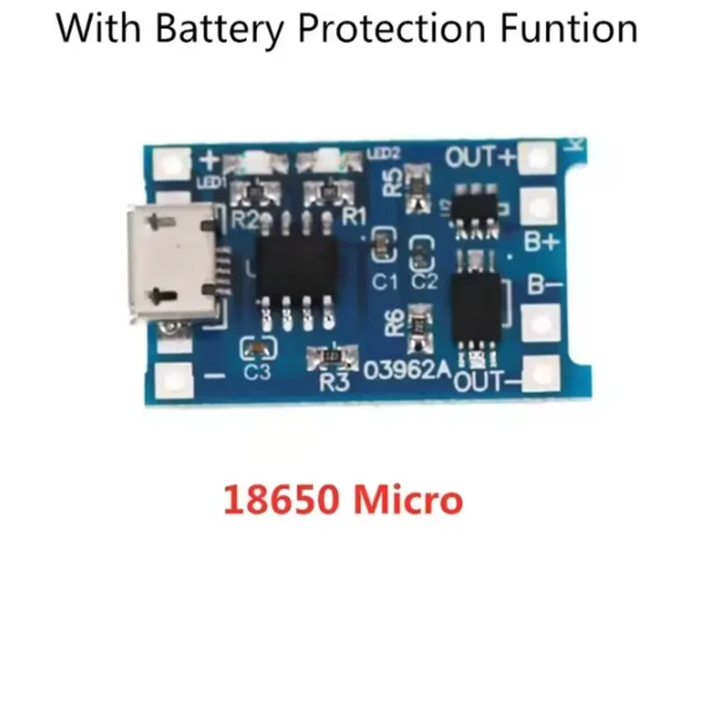 2/5PCS 5V 1A Micro/Type-c/Mini 18650 TP4056 Lithium Battery Charger Module Charging Board With Protection Dual Functions Li-ion Pi-Mart