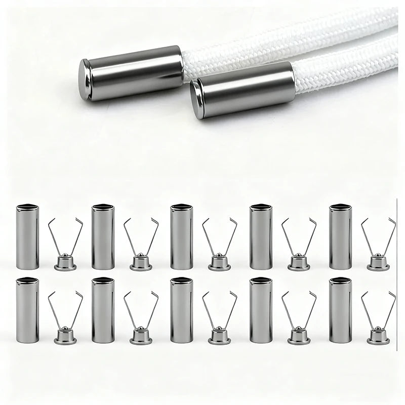 10pcs Heavy Duty Cord Locks Adjustable Metal Clips Secure Fastening for Shoelaces Bags Hoodies DIY Crafts Organizing Cables NovaCart