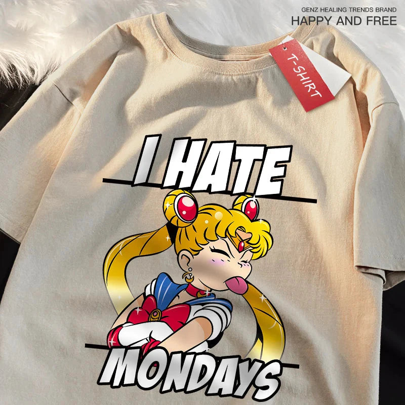 π Sailor Moon Tongue-Out Graphic T-Shirt β Playful Anime Streetwear FitiqueFit