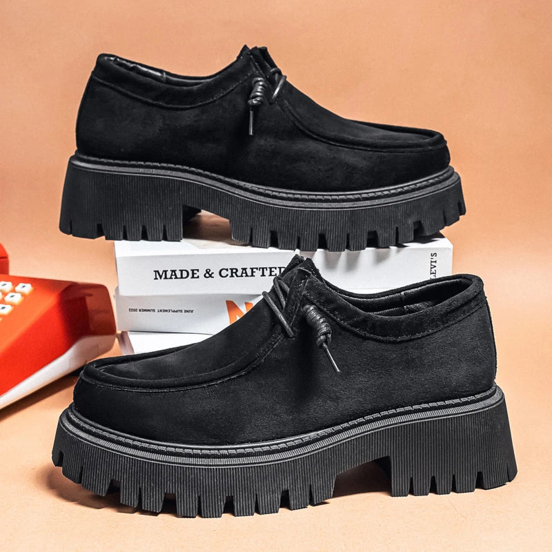 Men's Shoes 2025 Autumn New Style High-heel Thick-soled Loafers, Durable and Retro Casual Shoes, Everyday Street Trend Sneakers NovaCart
