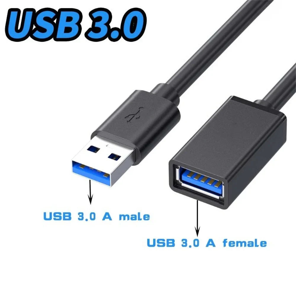 0.5/1/1.5/2/3/5 M USB Extension Cable 3.0 Data Cord For Laptop TV SSD USB 3 0 Male to Female Computer Camera Printer Connector Pi-Mart