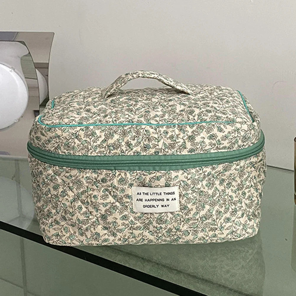 Floral Quilted Cosmetic Organizer Travel Home