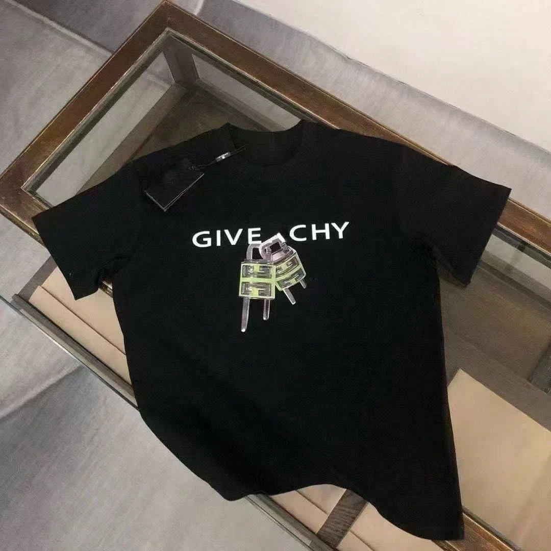 LZJSHOP2025gicechy Loose Summer Casual Light Luxury Short Sleeve Top New Round Neck Printed Same Style Letter Unisex T-Shirt NovaCart