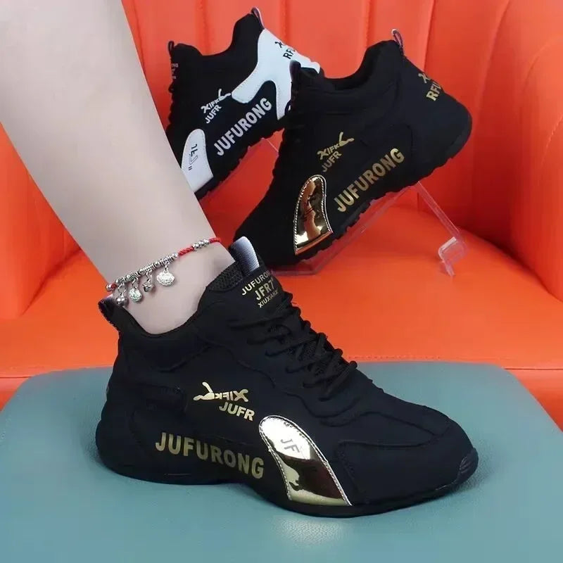 Sneakers Breathable Ladies Mesh Lace Up Sports Platform Shoes for Women