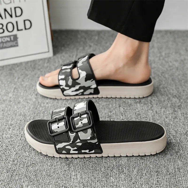 Summer beach slippers men's fashion comfortable breathable sandals ultra-light indoor and outdoor men's slippers plus size 46 47 NovaCart