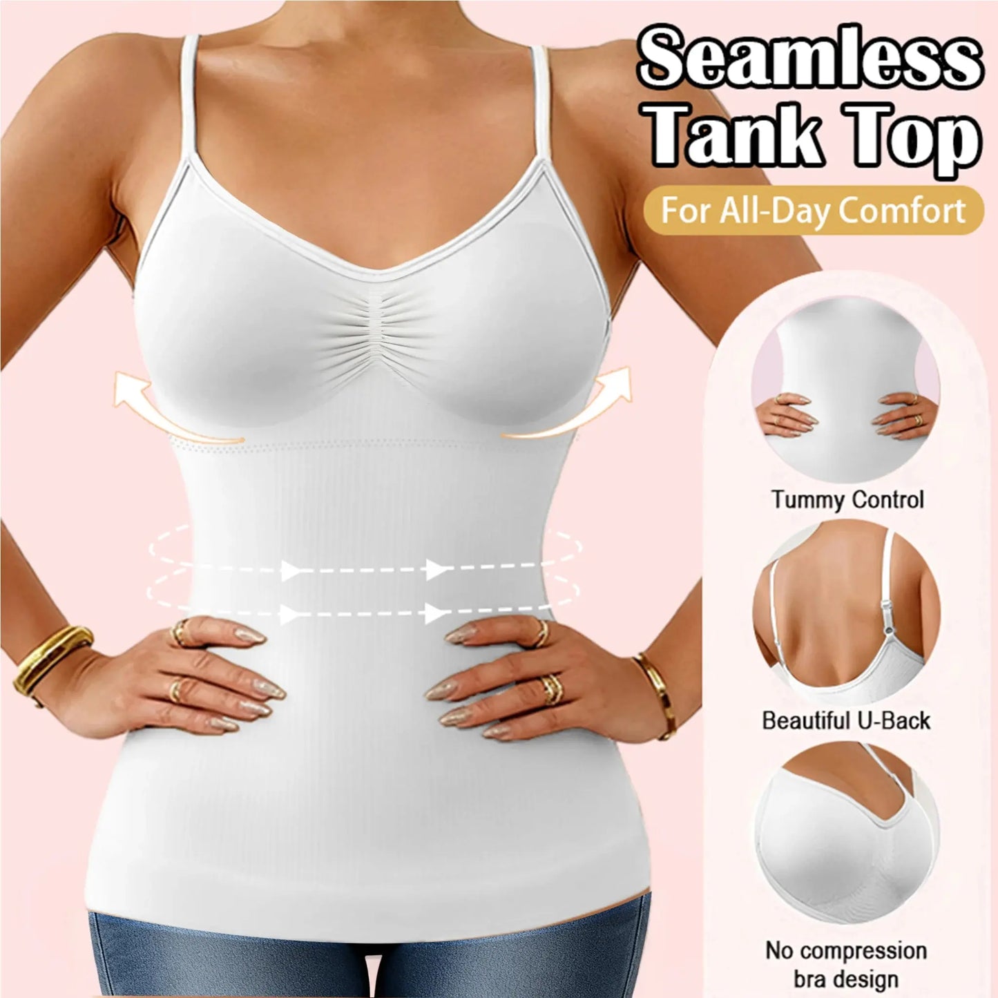 1pc Womens Camisole Shapewear Tops Tummy Control Built in bra Tank Shaping Body Shaper Slimming Cami Vest Corset NovaCart