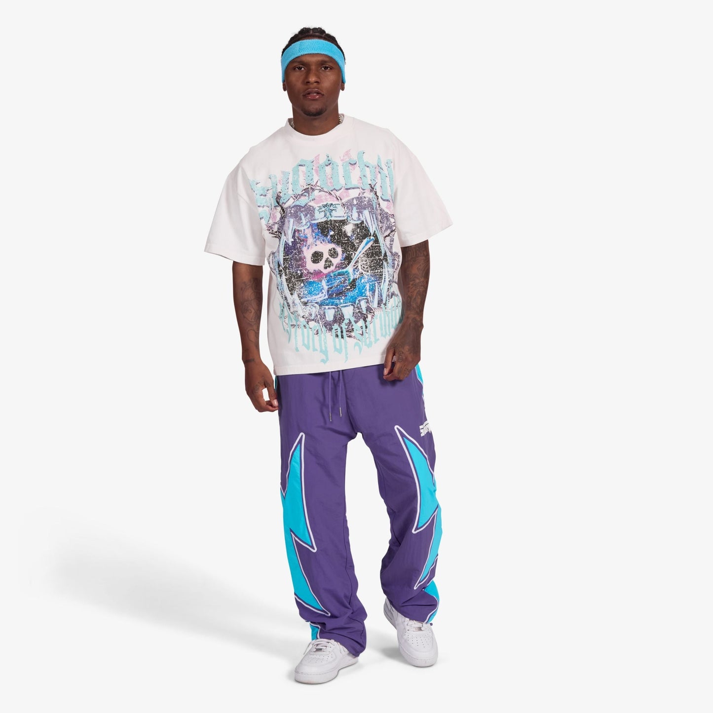 Sugarhill Bolt Windbreaker Pants - Purple Denim Exchange