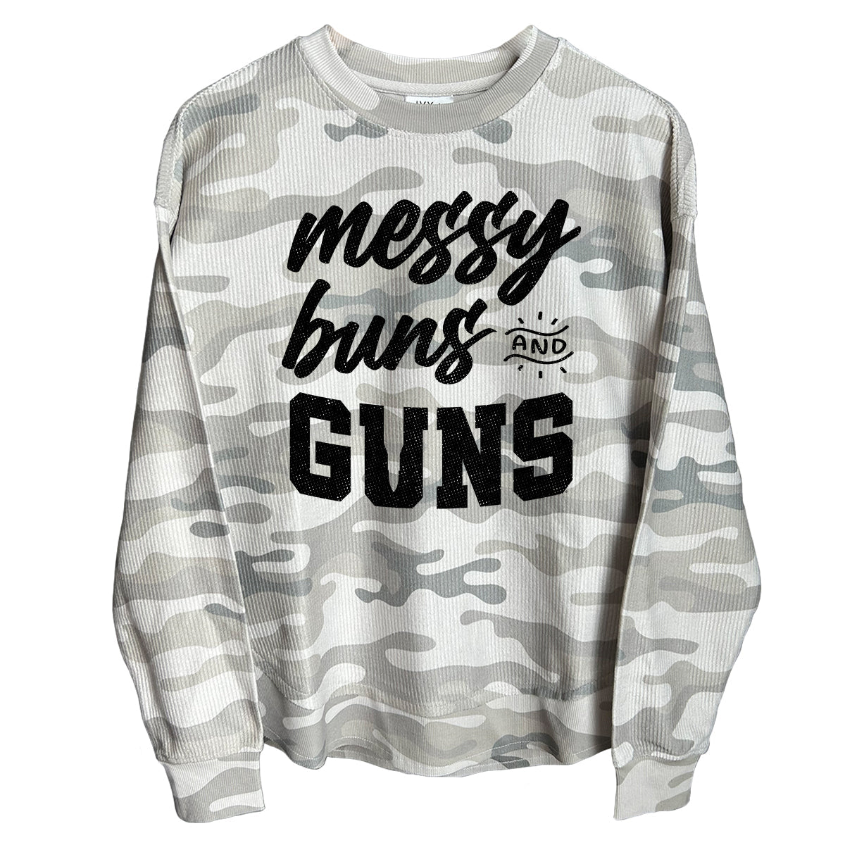 Messy Buns and Guns (Front) Corded Poncho Shield Republic