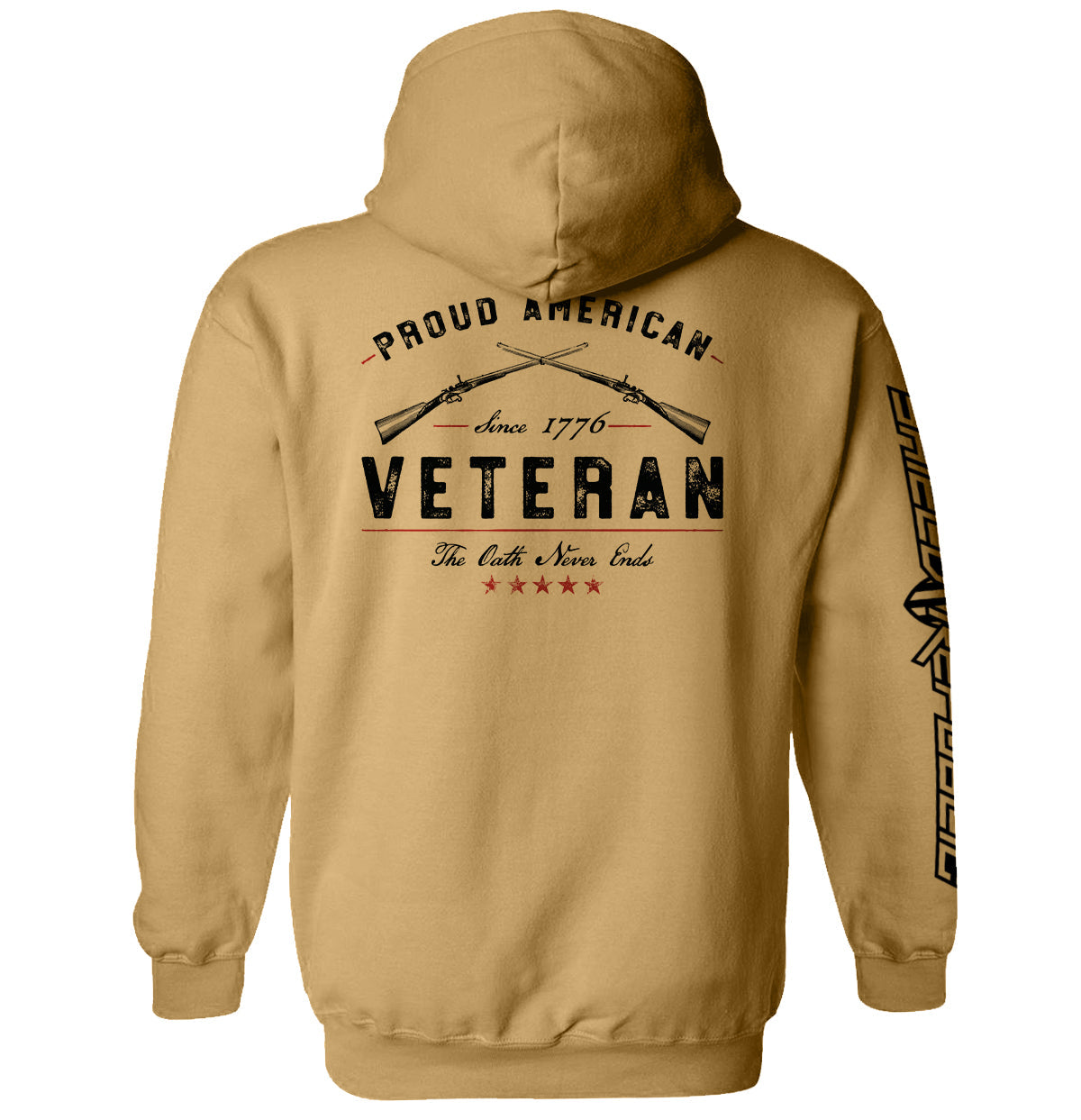 Proud American Veteran The Oath Never Ends Shield Republic