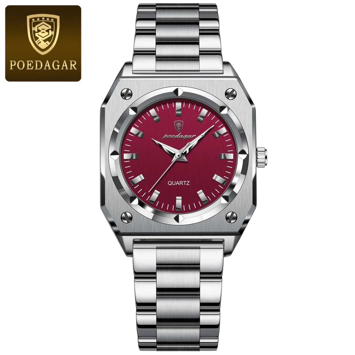 POEDAGAR Luxury Elegant Square Ladies Watch Waterproof Luminous Watch for Woman Stainless Steel Quartz Women's Watches Reloj+box NovaCart