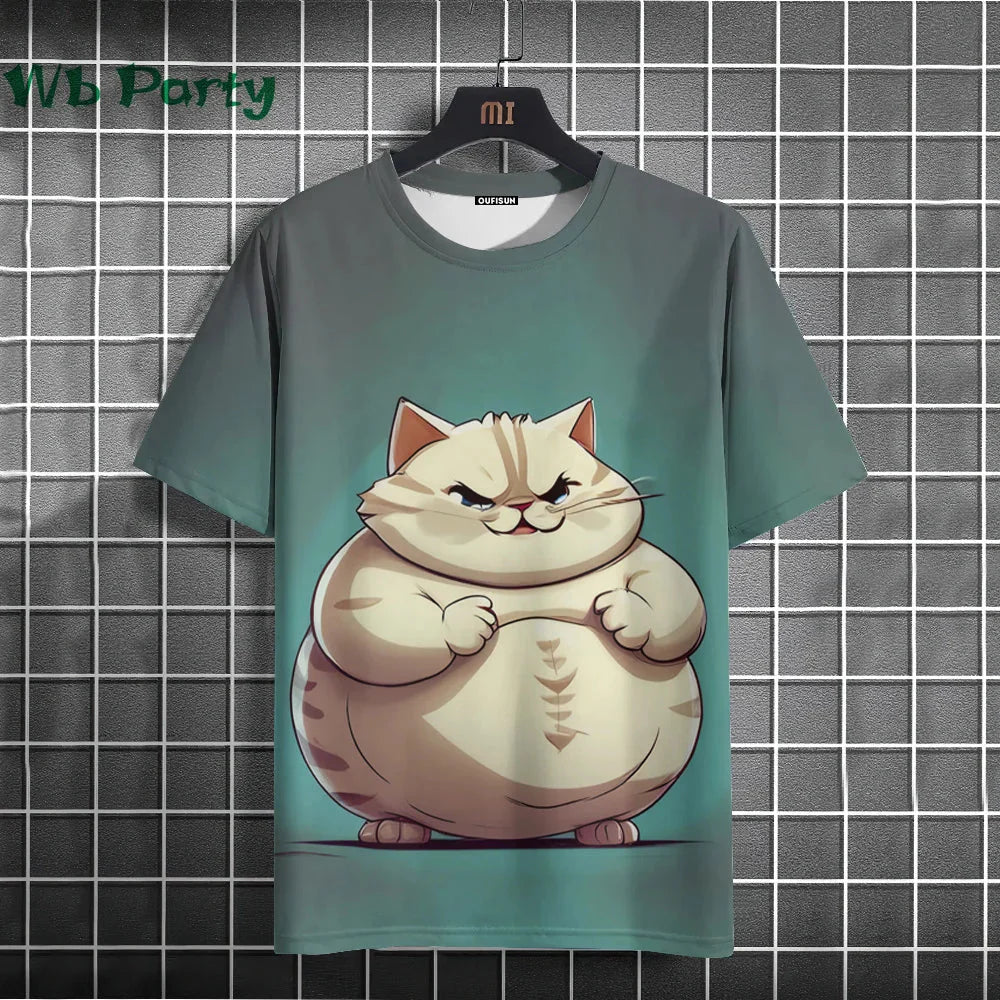 Cat Print shirts - Y2K Graphic T-Shirt FitiqueFit