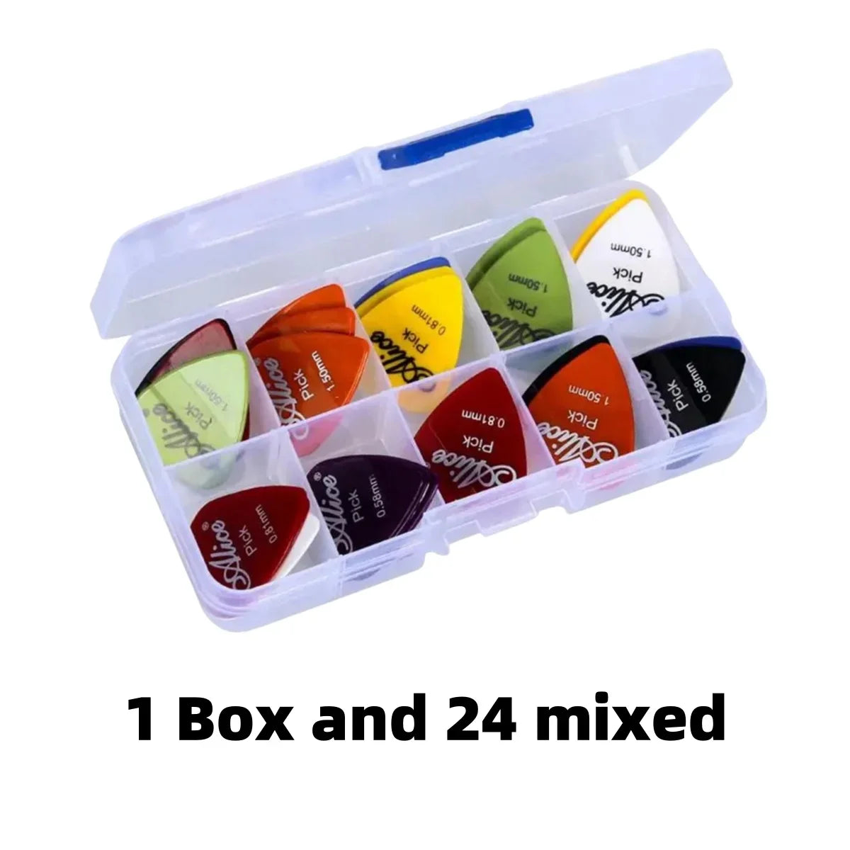 Multicolor Guitar Picks 24/50/100 Pieces Mixed ABS Premium Plastic Guitar Picks for Acoustic Electric Guitars Bass Or Ukulele Pi-Mart