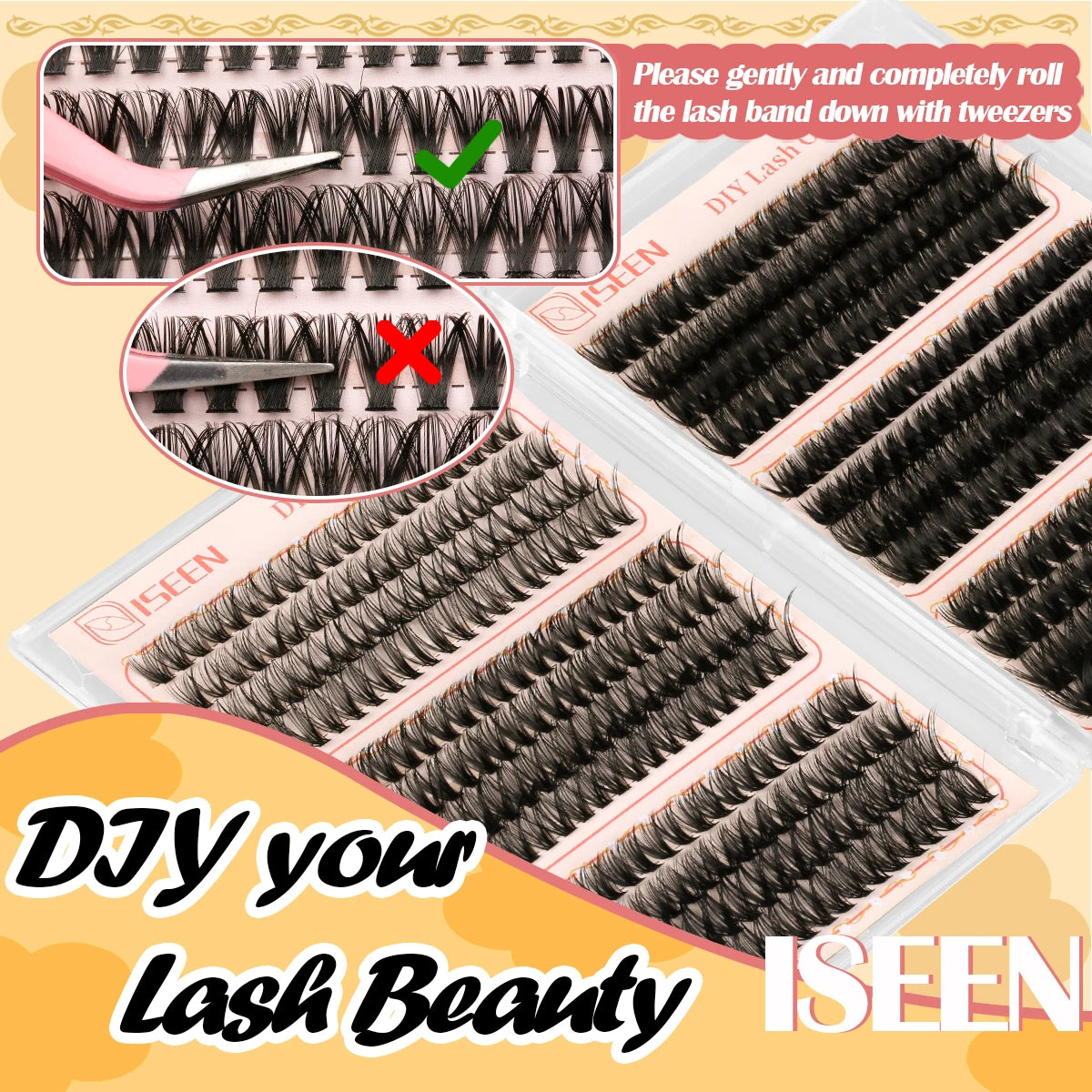 DIY Lash Extension Kit 30D40D50D60D80D100D Lash Clusters Kit Natural Look with Bond and Seal Lash Glue Remover Lash Tweezer NovaCart