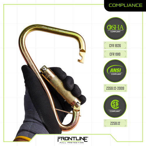 Frontline CSQ120 Large Steel Quarter Turn-locking Carabiner Hook VM Hardware