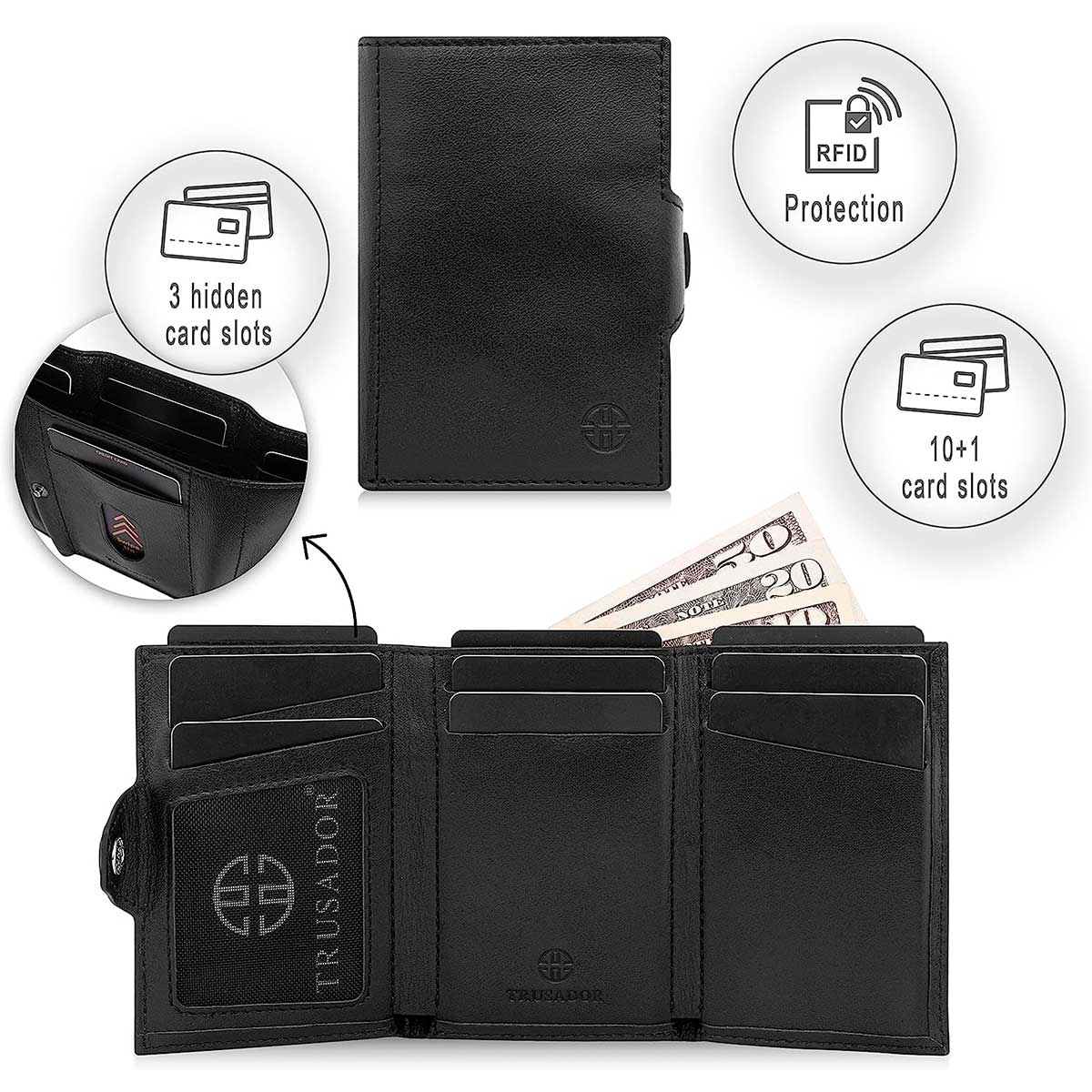 Toscana Trifold Leather Wallet Trusador