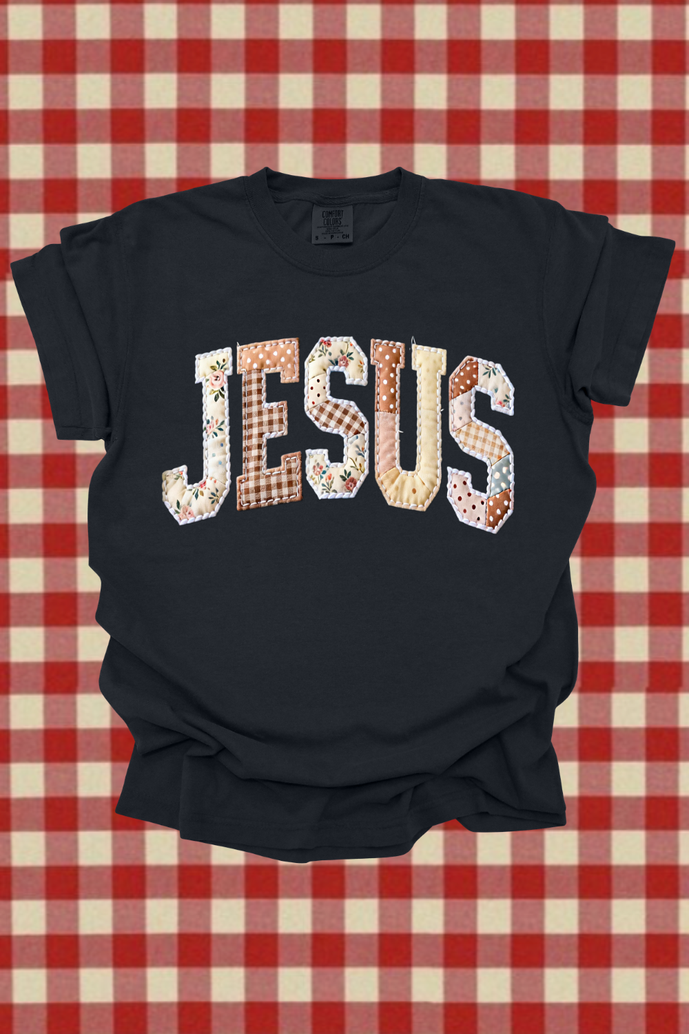Faux Quilted Jesus Graphic Tee Spurs & Spades Boutique
