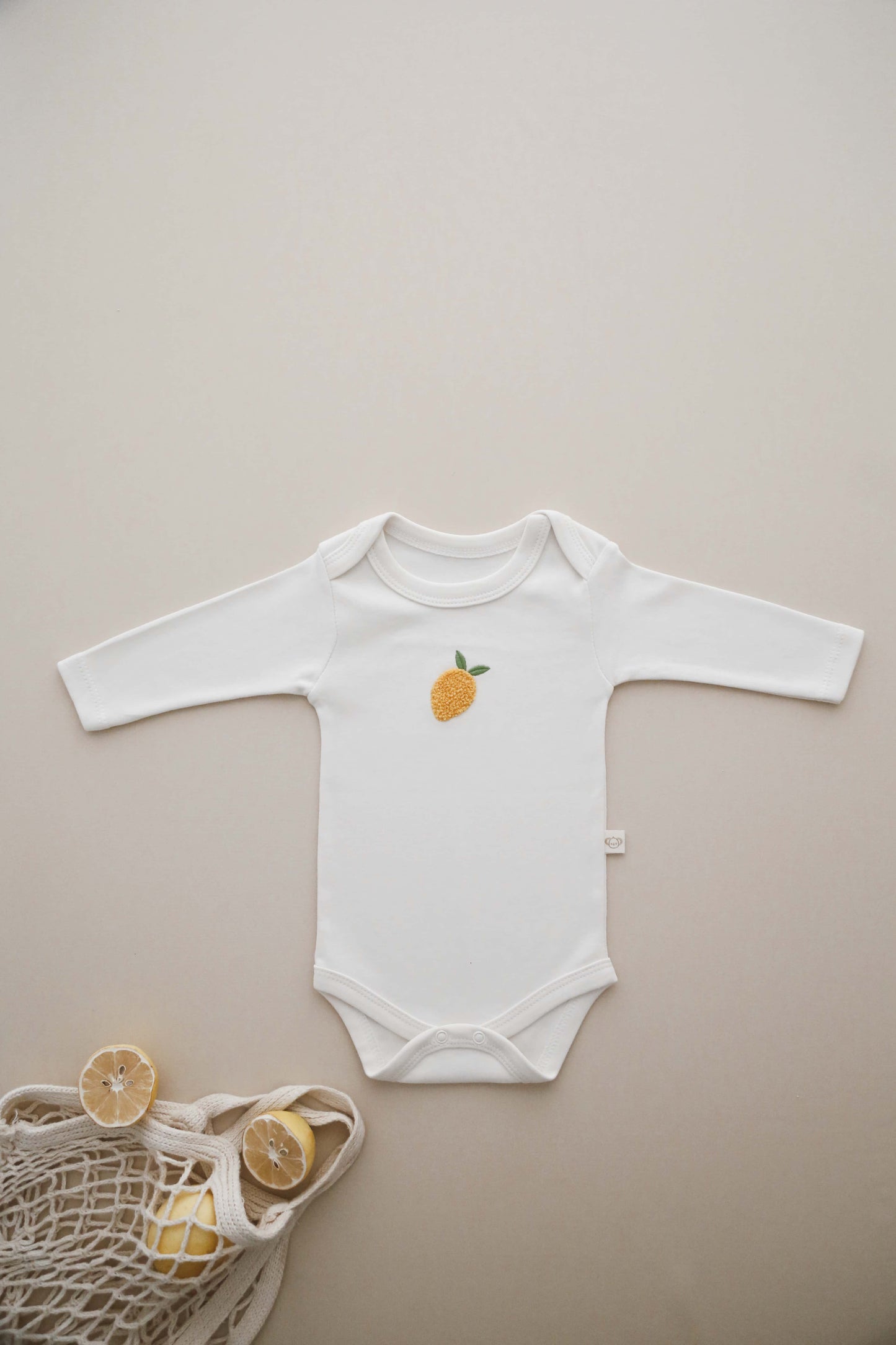 Lemon Patterned Long Sleeve Bodysuit Honey and Hive