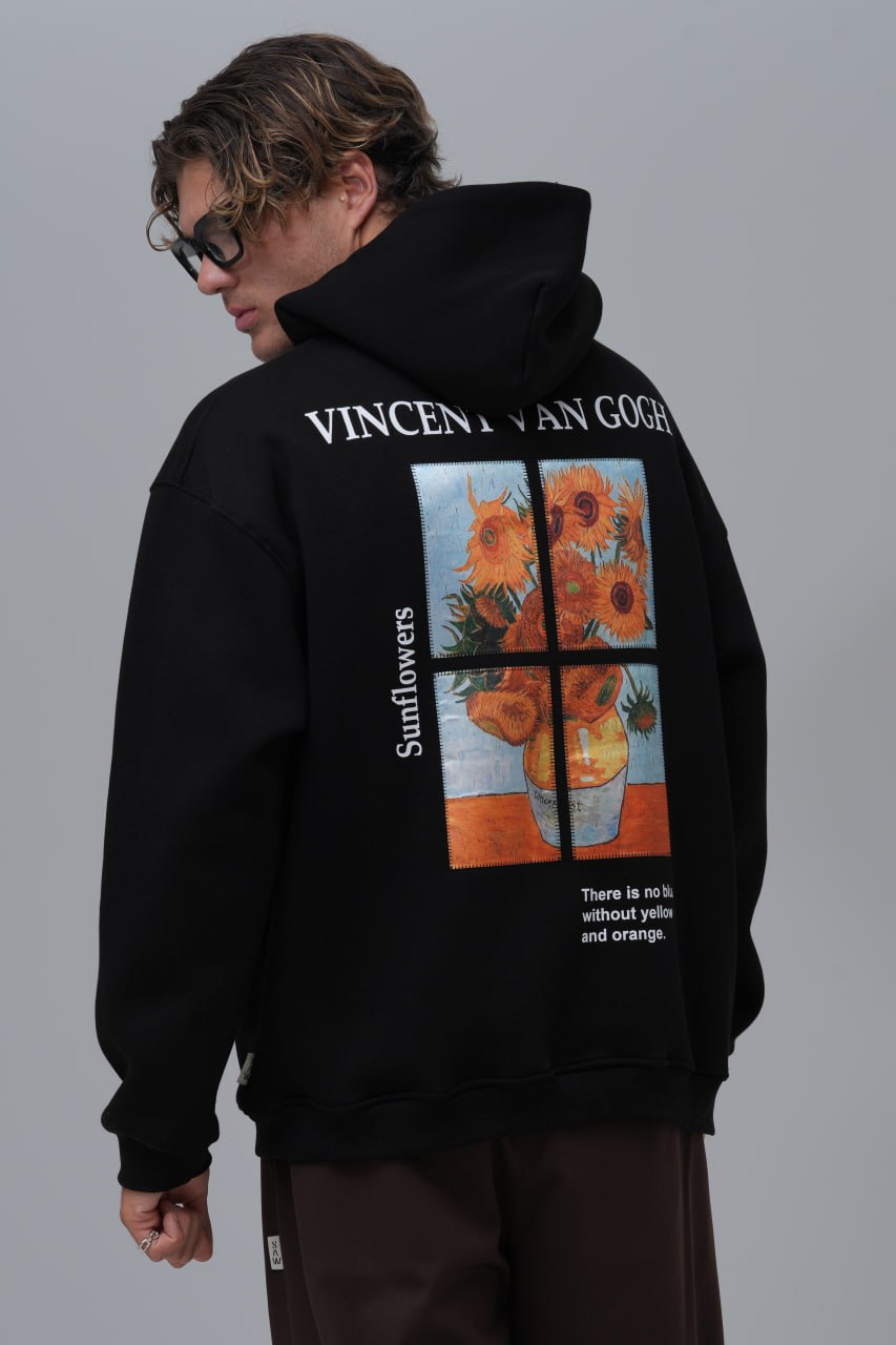 Van Gogh "Sunflowers" Graphic Hoodie Withinblack