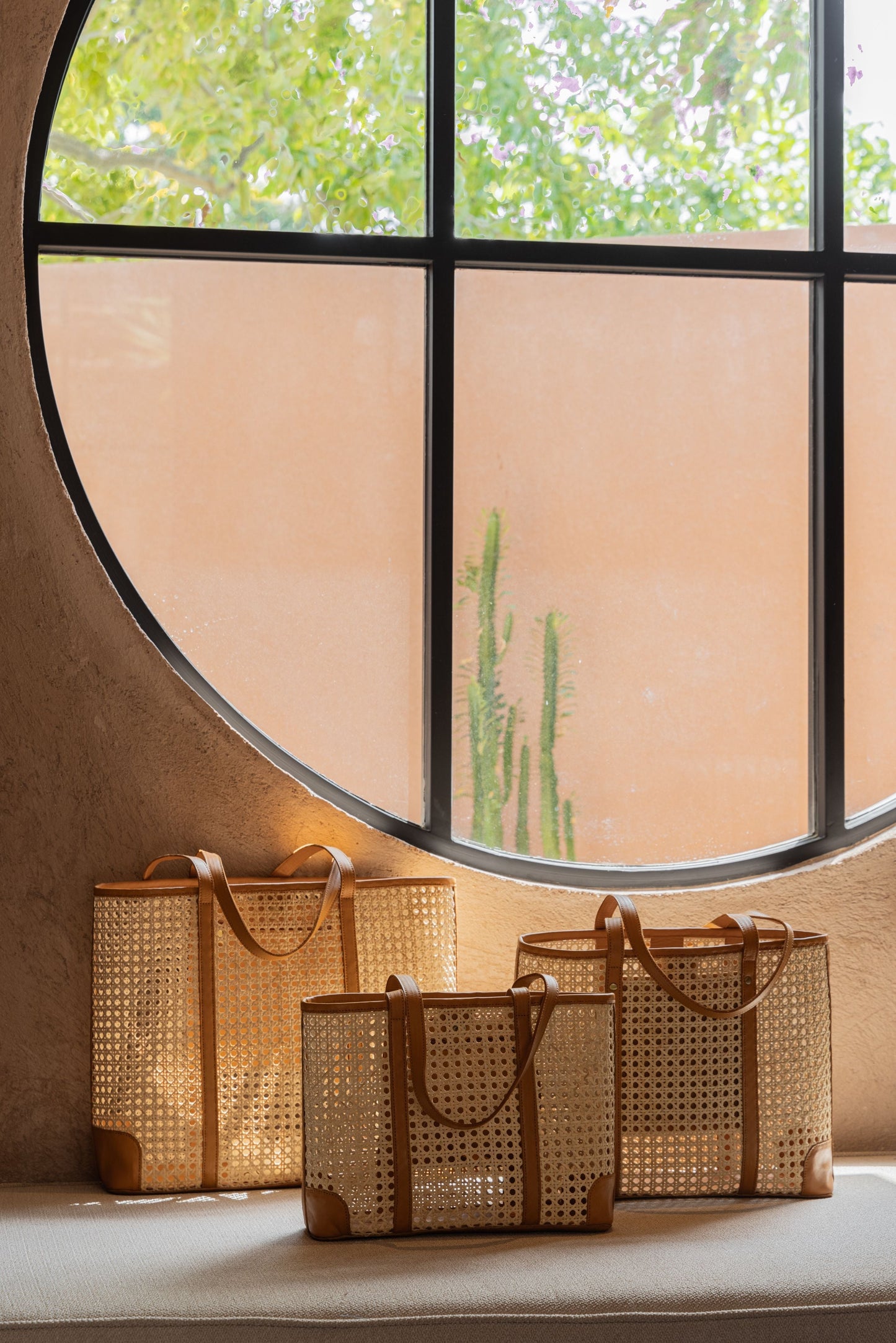 Dian Leather and Rattan Tote Bag Village Thrive