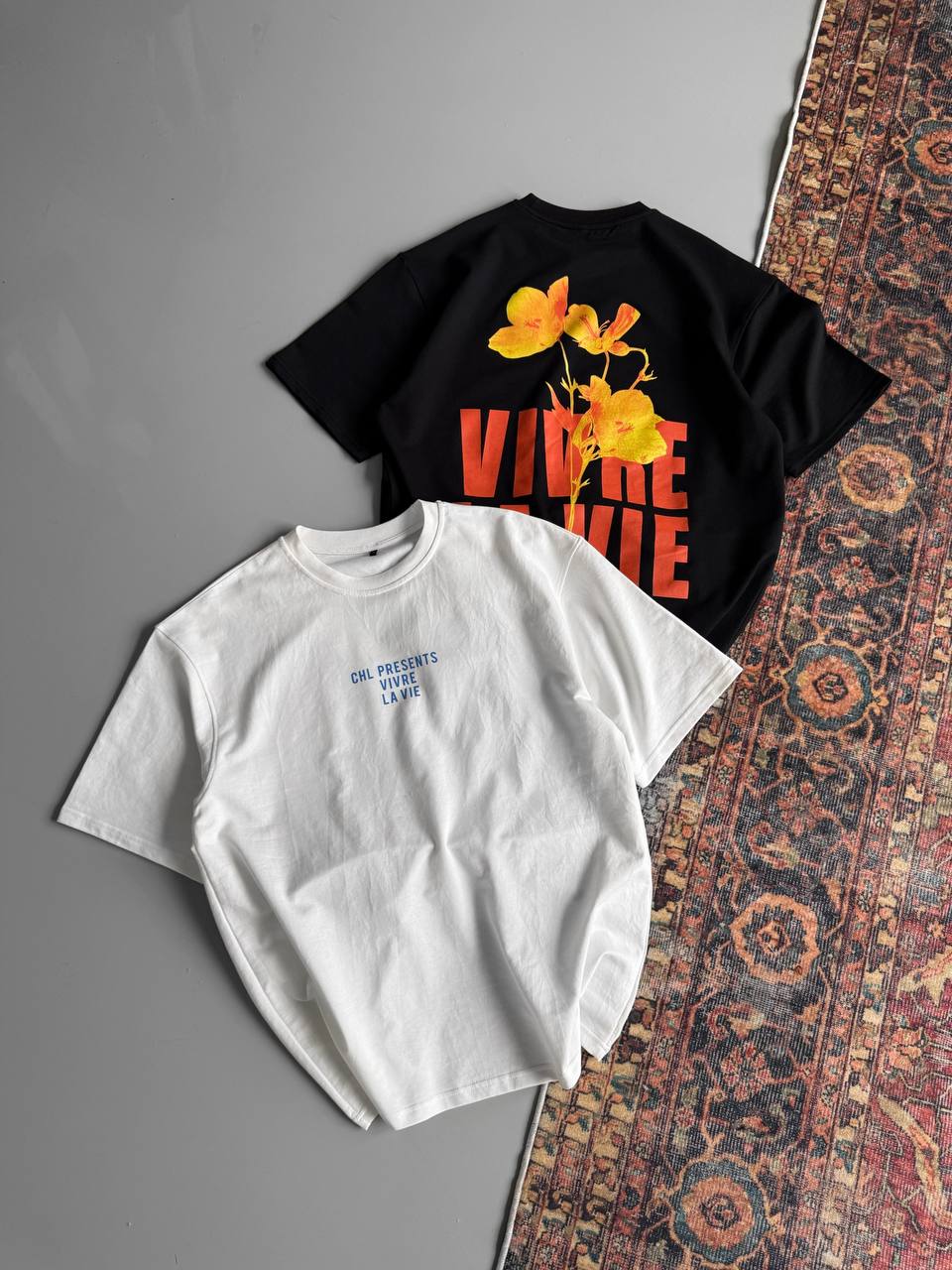 Vivre La Vie Floral Graphic Cotton Tee Withinblack