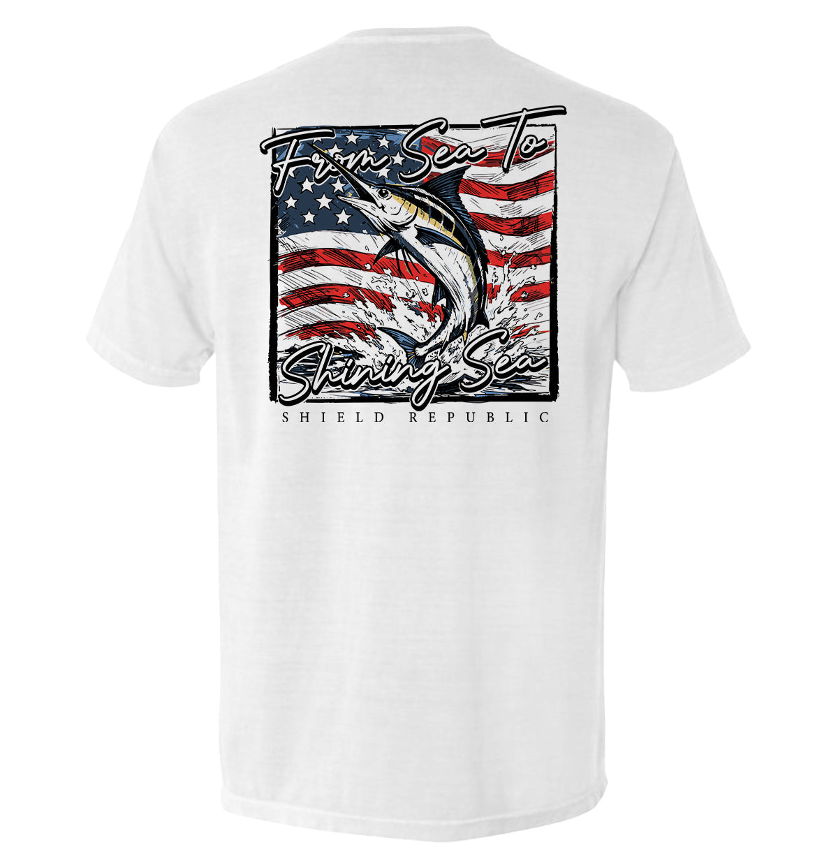 From Sea To Shining Sea Marlin (Back Print) Shield Republic
