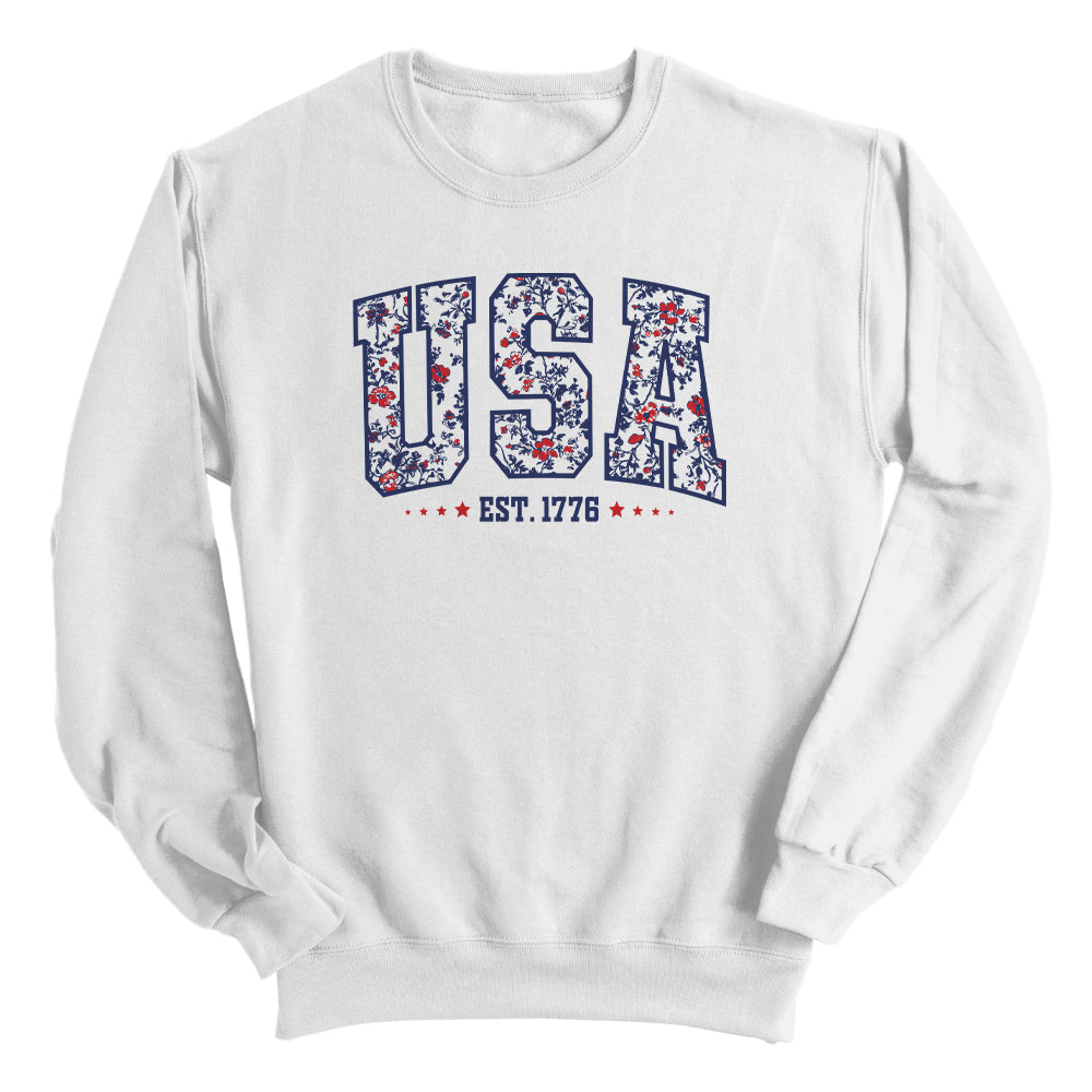 USA Floral Est 1776 (Front) Shield Republic