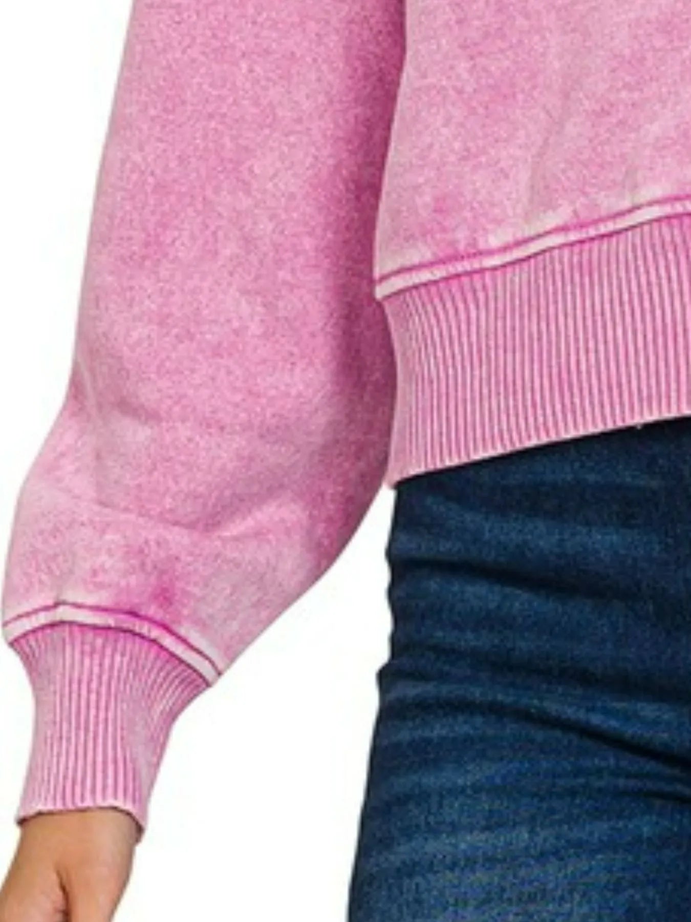 Zenana Acid Wash Fleece Drawstring Cropped Hoodie West2East Surf