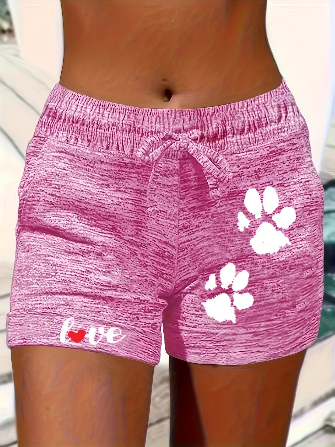 Women's Printed Elastic Waist Cropped Shorts With Pockets FitiqueFit