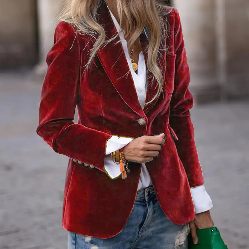 Women’s Slim-Fit Notch-Lapel Blazer FitiqueFit