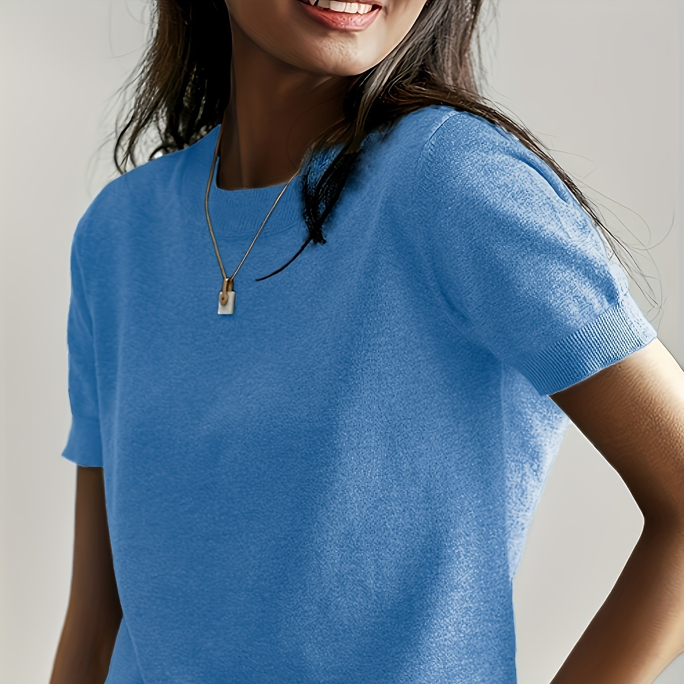 Women’s Soft Stretch Minimalist T-Shirt – Everyday Slim Fit Top FitiqueFit