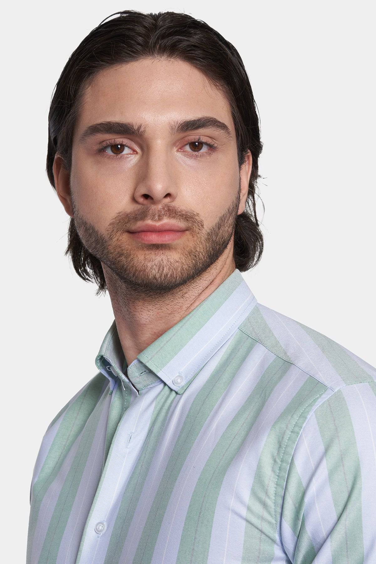 Premium Cotton Dress Shirt (Mint) Bright Moons