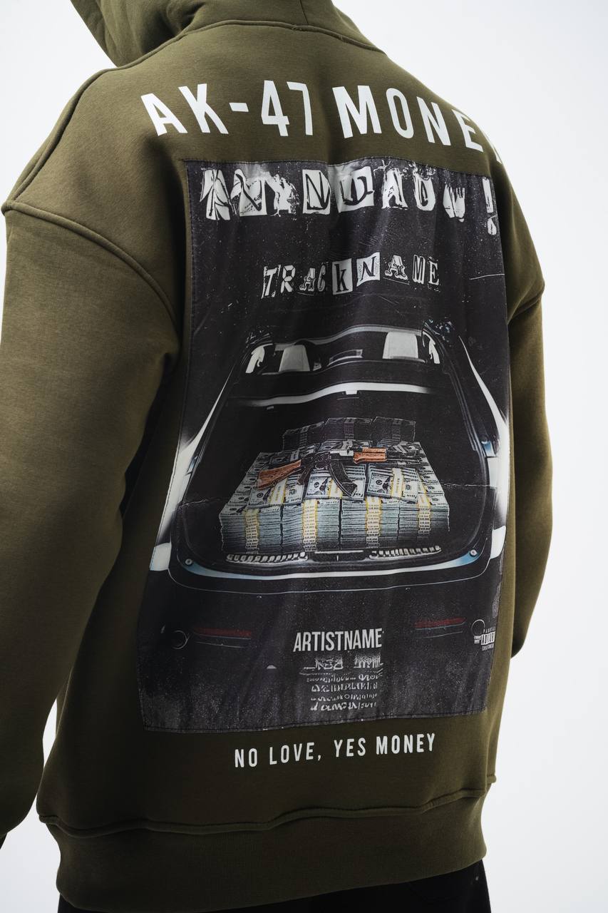 Oversize 'Money Power' Graphic Hoodie – Heavyweight Streetwear Sweatshirt Withinblack