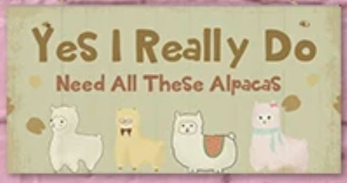 Alpaca Home Decor Wooden Plaque Purely Alpaca