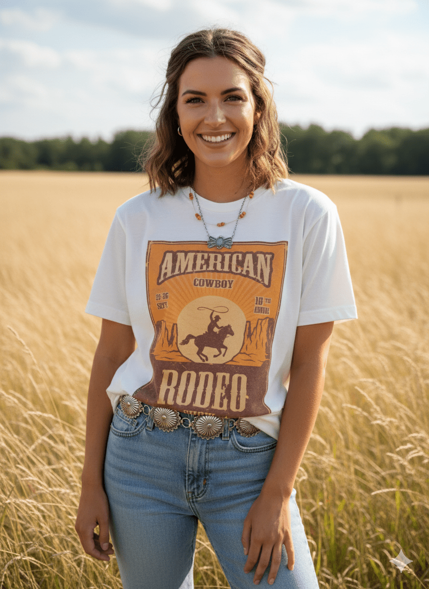 American Cowboy Rodeo Show Graphic Tee Wild Junkie