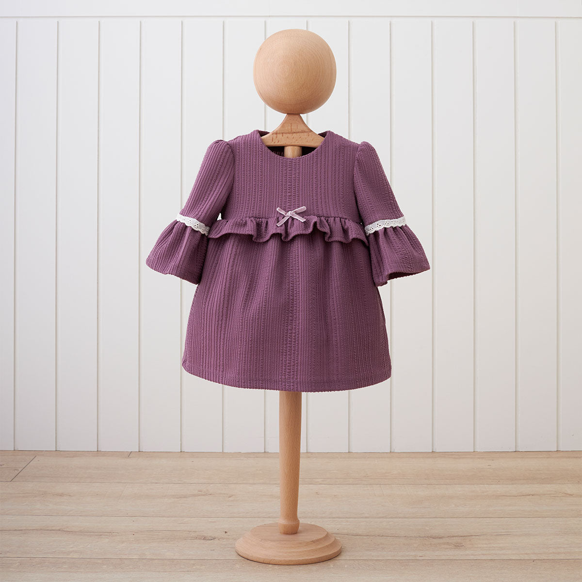 Amethyst Ruffle Bow Dress Honey and Hive