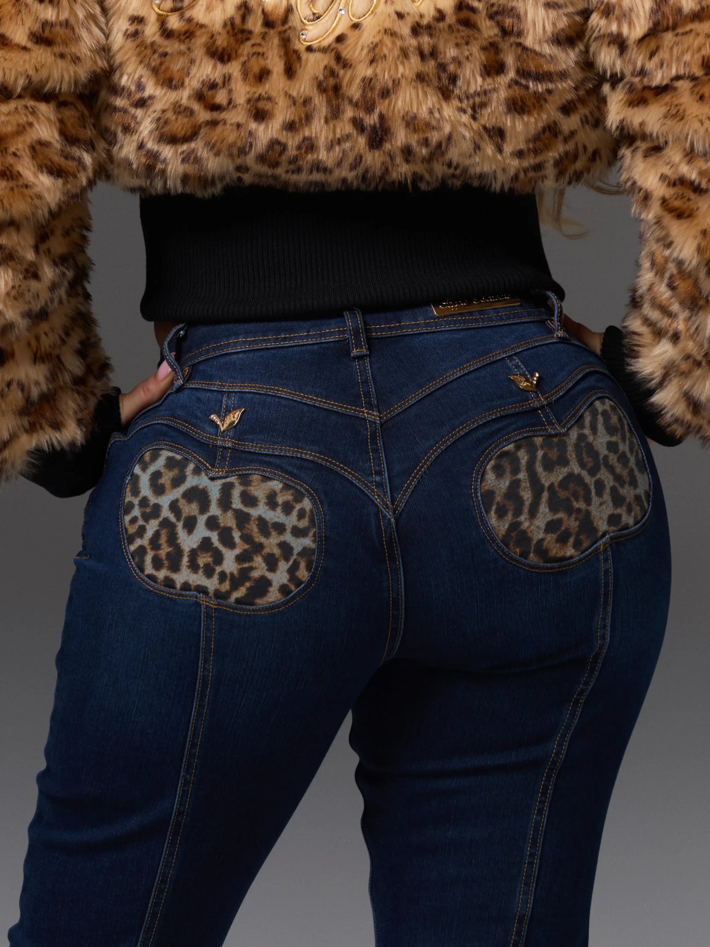 Cheetah Apple Pocket Low-Rise Jean Apple Bottom Jeans