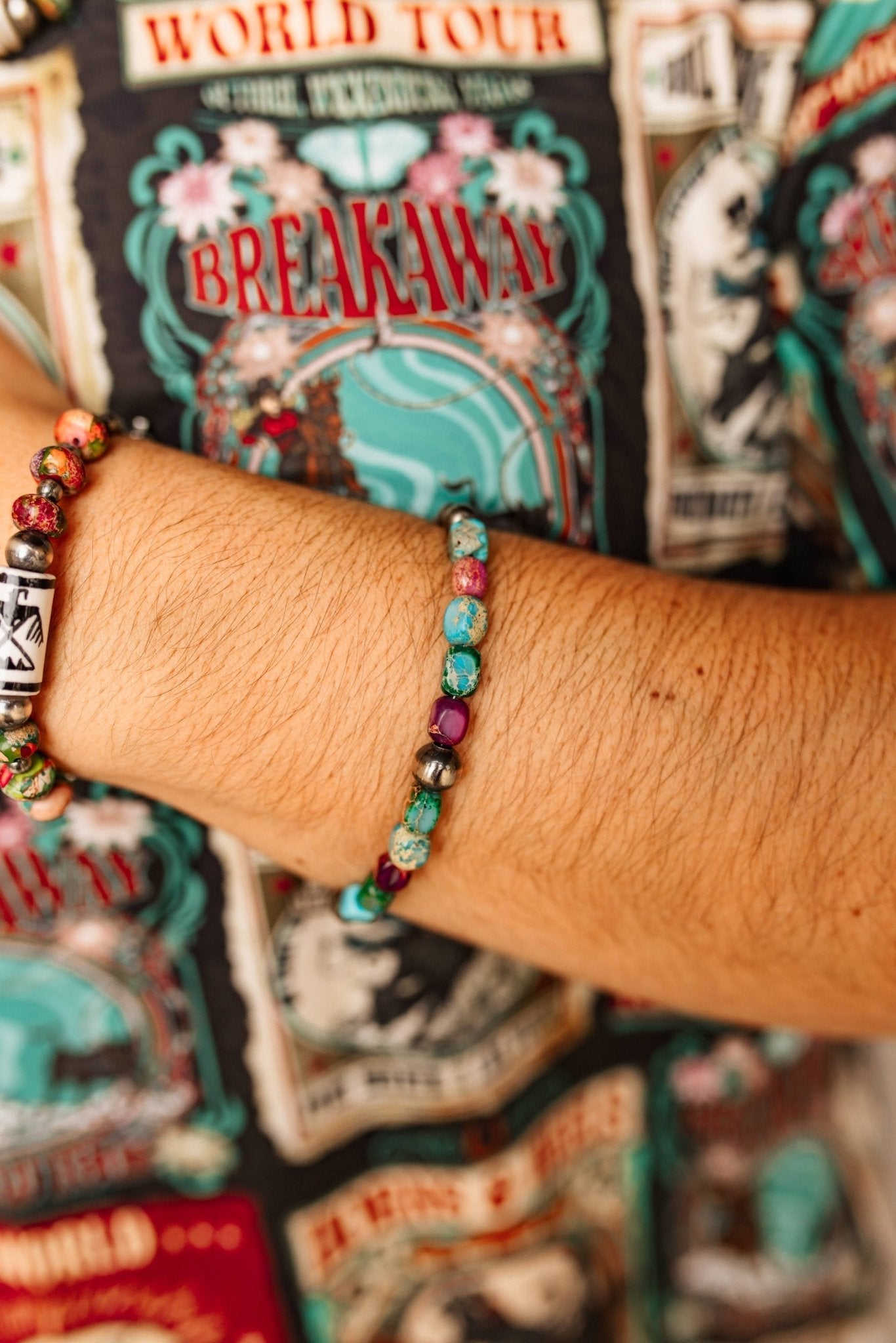 Sterling Silver Jasper Turquoise Bracelet Wild Junkie