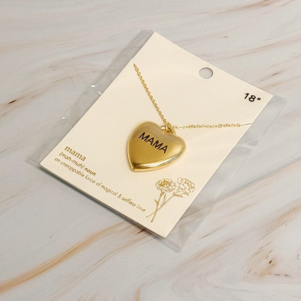 Mama Engraved Heart Pendant Necklace Shop Style & More | Fresh Looks, Everyday Deals & Free Shipping