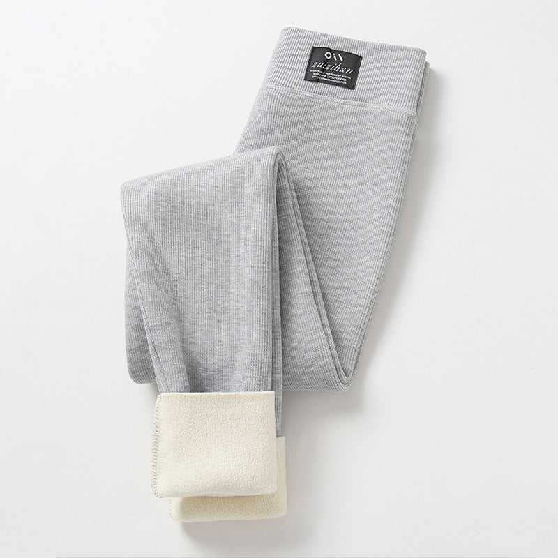 Women’s Lambswool Fleece-Lined High-Waist Winter Leggings FitiqueFit