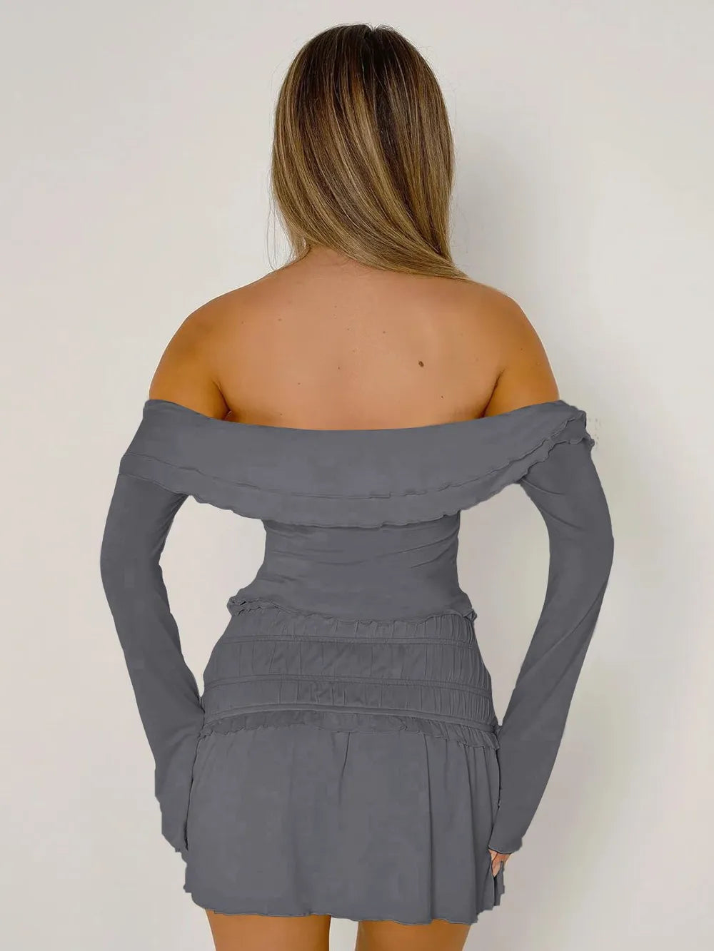 Devine Twisted Ruffled Off-Shoulder Long Sleeve T-Shirt New Era Fashion LLc