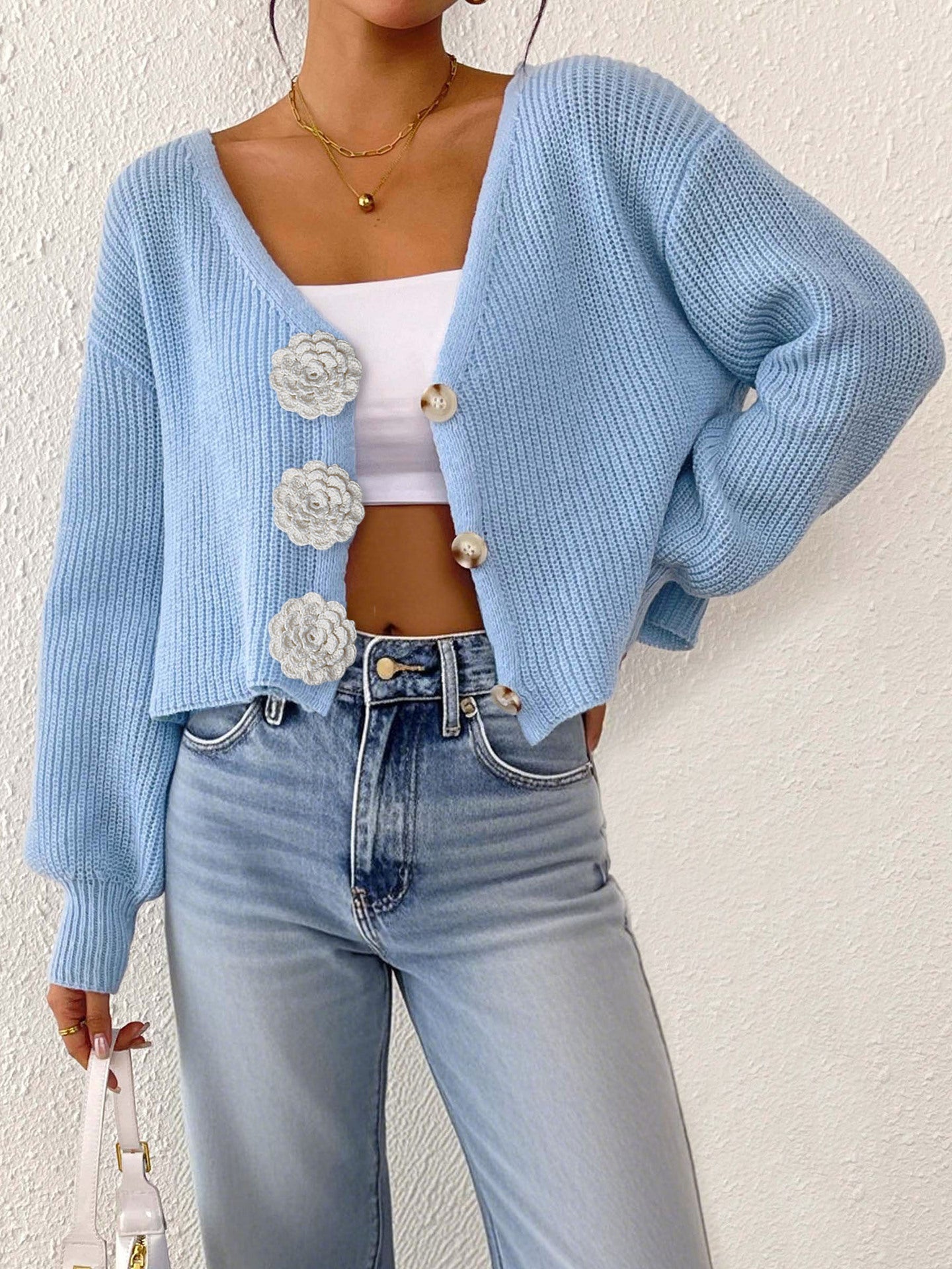 Women’s Knitted Crochet Cardigan FitiqueFit