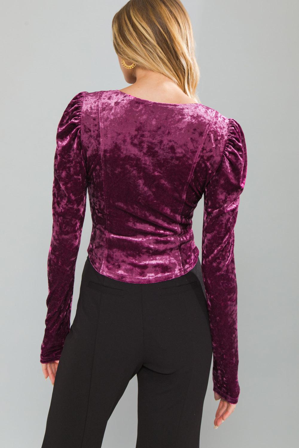 PUT ON A SHOW VELVET TOP Flying Tomato
