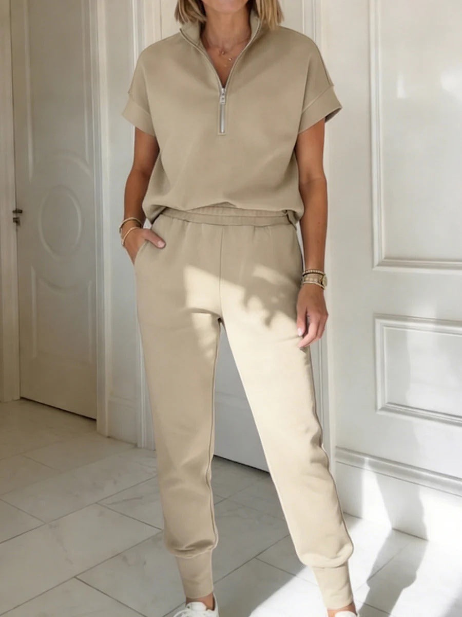 Athleisure Knit 3/4 Sleeve T-Shirt & Pants Set – 3 Colors, S–3XL FitiqueFit